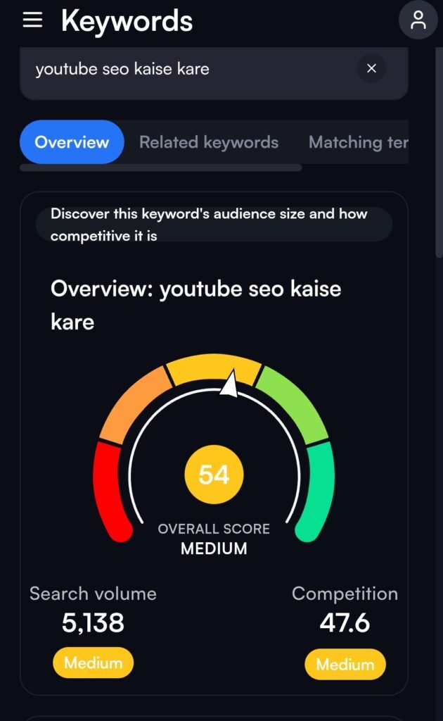 Vidiq keyword explorer